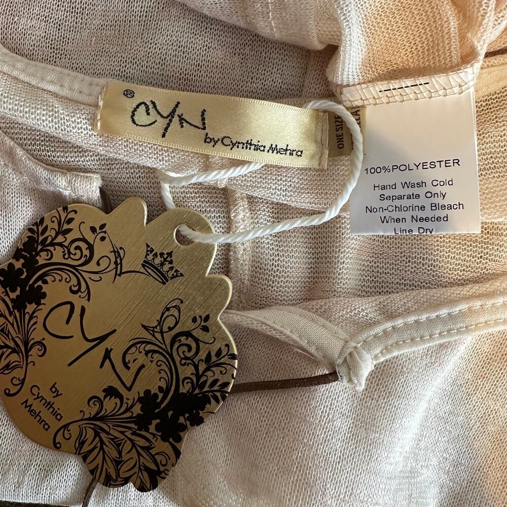NWT Cynthia Mehra Floral Butterfly Boho Blouse One Size Fairy Lagenlook Festival - Picture 7 of 8